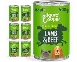 6x Edgard & Cooper Blik Vers Vlees Hondenvoer Lam - Rund 400 gr