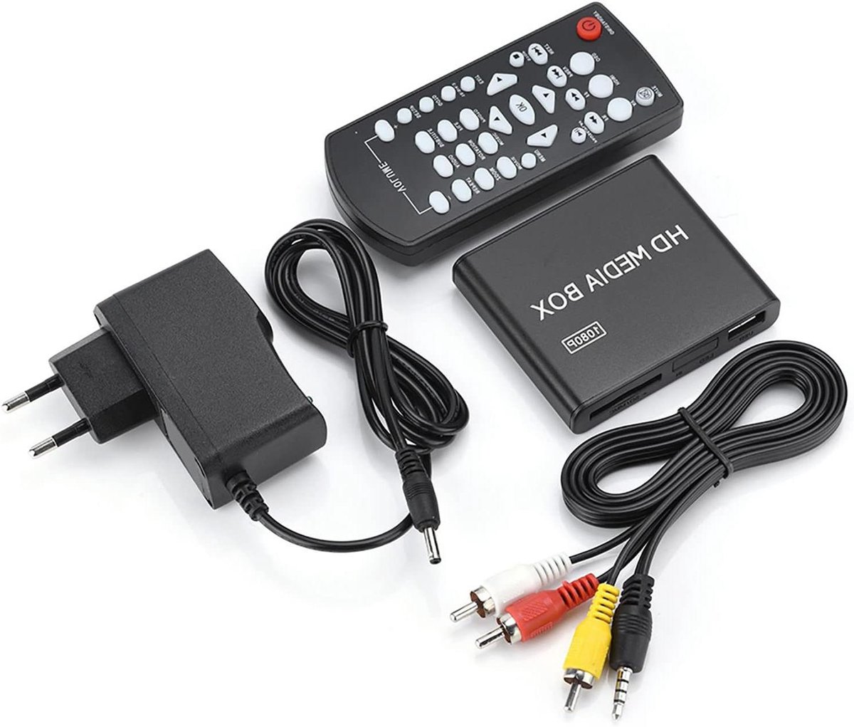 1080p HD HDMI multimediaspeler voor video en tv met USB-drive, SD-kaart en harde schijf ondersteuning EU-stekker