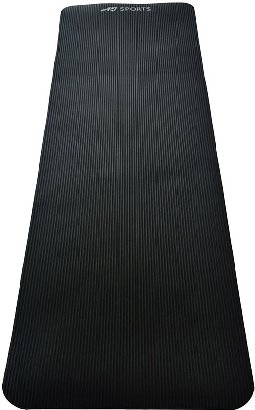 AJ-Sports Yoga Mat NBR Extra Dik - 1.5 cm dik - Fitness Mat - Sport mat - Trainingsmat - Fitnessmat - Zwart - Yoga - Pilates - Fitness - Foam Materiaal - 180 x 60 x 1,5 cm