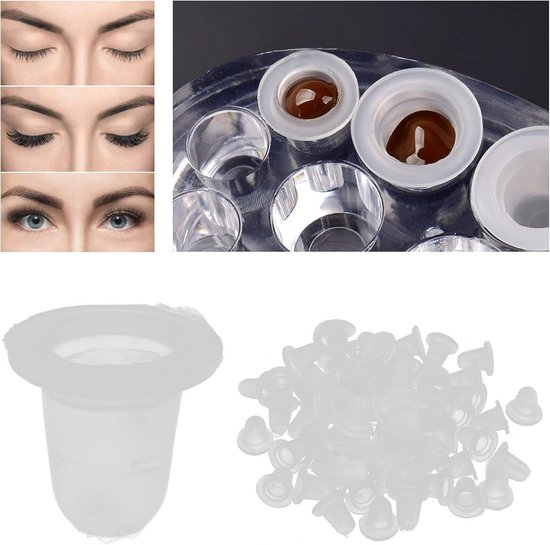 100 Tattoo Tintenkappen – Mittelgroße Becher Für Pigmente & Microblading