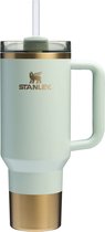 Stanley Quencher H2.0 Flowstate Tumbler - Gilded Celadon - 1.2L - RVS - Stanley Cup met Rietje en Handvat - Thermosbeker - Thermosfles - Beker - Drinkbeker - Drinkfles - Fles - Koffiebeker To Go - Mug - Waterfles