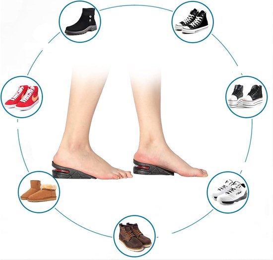 Onzichtbare siliconen pad 2-5 cm Hoogte verhogende schoenzolen voor langere hak Lift-verhoging Hoogte Booster (met ademgat), 3 cm