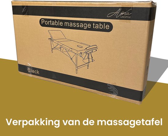 Alora Massagetafel Relax Budget 3 zones - Inklapbaar - Max. Draagvermogen 250 KG - 8 Hoogtestanden - Behandelbank - Behandeltafel - Incl. Opbergtas - Massage tafel bed