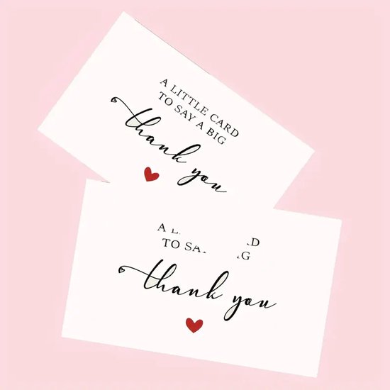 Bedankt Kaartjes Set - Thank You Cards - 50 stuks - Kleine onderneming - Pakket verzend kaartjes - 90 x 54 mm