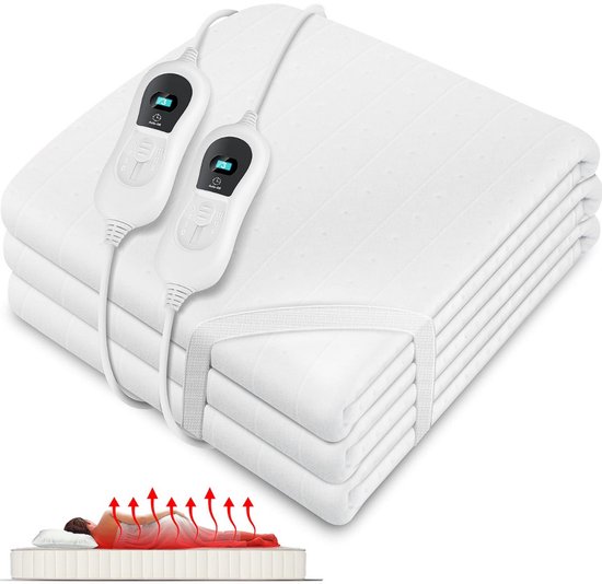 DailySupplies® Elektrische Onderdeken 2 Persoons - Warmtedeken Elektrisch - Extra Zacht - Wit