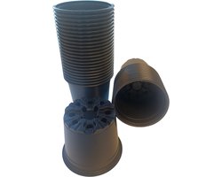 Ferrarium kweekpotjes 50 stuks Ø13cm en 10,5cm hoogte - kweekpotjes - zwarte kweekpotjes