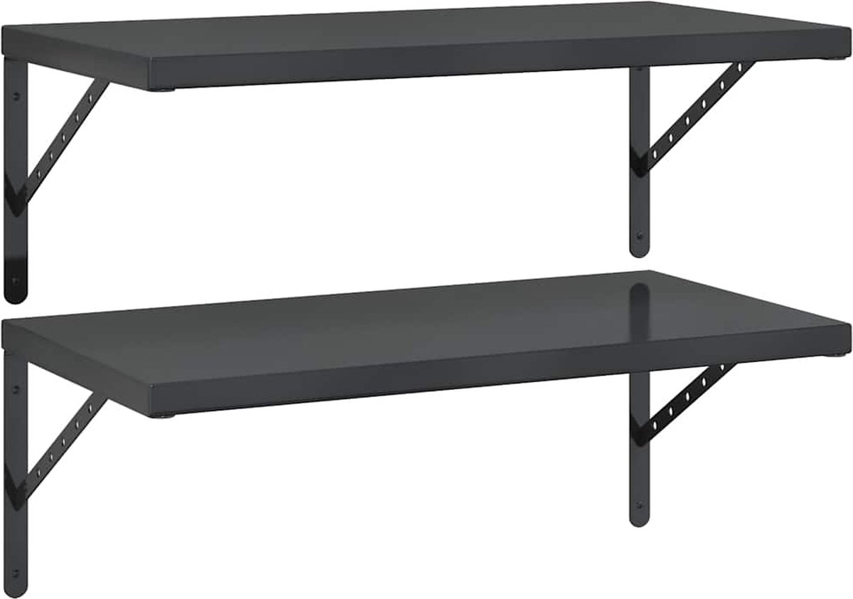 Étagères murales 2 pcs 75x23,5x3 cm argenté acier inoxydable | Leroy Merlin