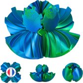 2 Stuks 3D Geprinte Fidget Gear Ball - Stressverlichting Paars-Groen Voor Volwassenen En Kinderen