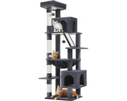 Kattenu PurrFect - Hoge krabpaal voor katten - Krabpaal voor grote katten Donkergrijs - Kattenboom met kattenhuis