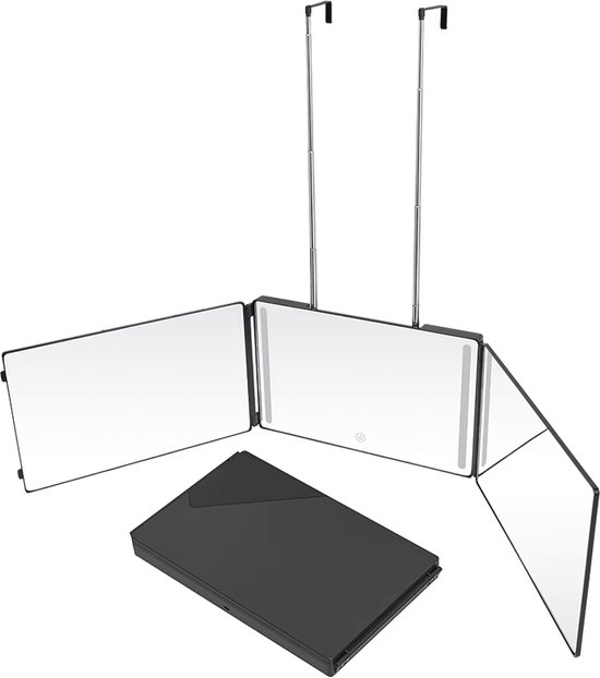 LVSOMT Complete spiegel met RGB-verlichting, wandspiegel met veelkleurige led, 120 x 40 cm, moderne led-deurspiegel, rechthoekig, wandspiegel boven de deur, voor slaapkamer
