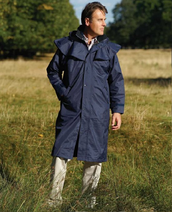 Navy Regenjas Lang Regenjas voor mannen Maat M bol