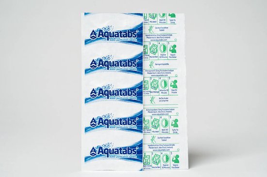 Aquatabs – 100 Waterzuiverings Tabletten – 100L Schoon Drinkwater