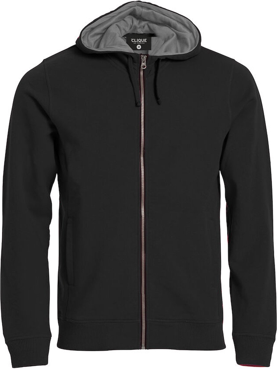 Clique Classic Hoody Full Zip 021044 - Zwart - 4XL