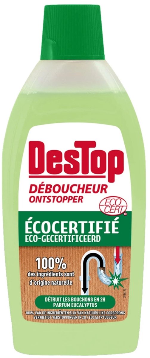 DesTop - Onderhoud & Ontstop Leidingen - Biologische Ontstopper - Natuurlijke Ingrediënten - Eucalyptusgeur - 500 ml