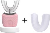ROZE Sonische Elektrische Automatische Tandenborstel U Vorm 360 Graden+1 EXTRA U-Vormige Beet+ Usb-Oplaadbare SPA-model 24000 RPM Massage Tandvlees 3 modi Tand Whitening- 36000 RPM Koud Blauw UV Licht- Intelligente Oplaadbare Tandenborstel 4 Brush