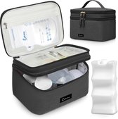 Kolvy® Kolftas met Koelelement - Koeltas Moedermelk - Onderweg - Tot 12 uur Koel - Borstvoeding - Borstkolf - Zwart