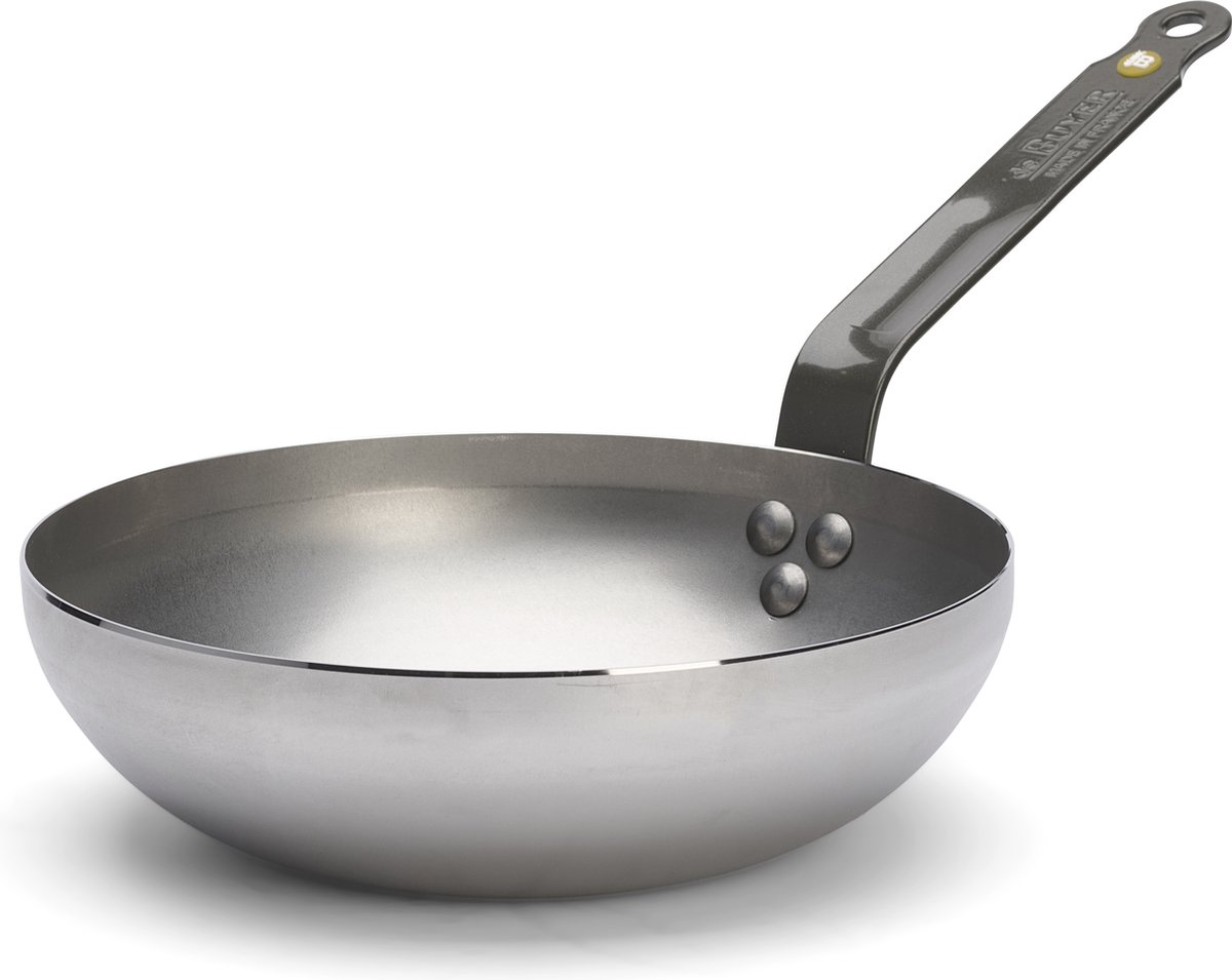 5617.24 - de Buyer Wok - Brede bodem - Mineral B - Ø 24CM - Plaatstaal - PFAS vrij