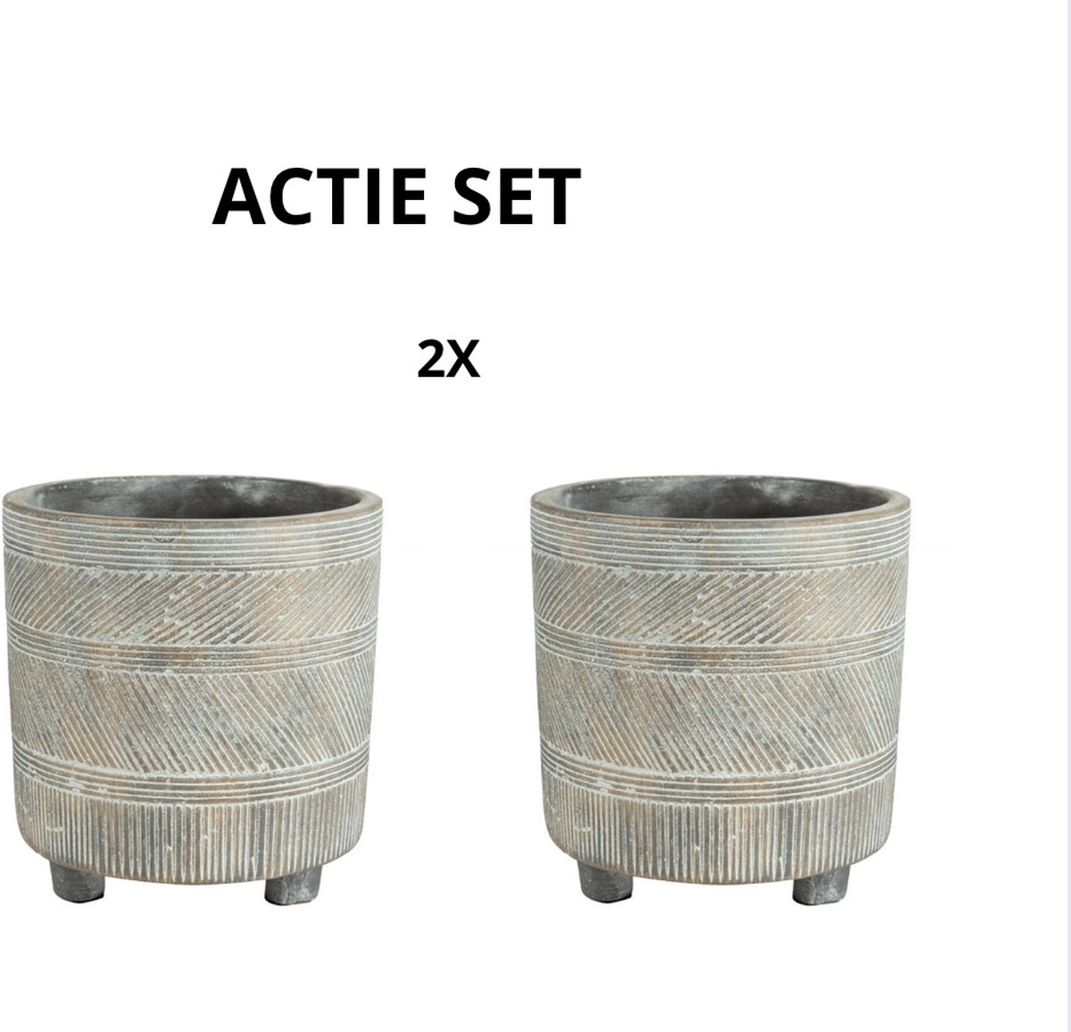 ACTIE SET - Bloemenpot Nola - 2 STUKS - Shiny Earth - 2x D14 x H15 - Bloempotten - La Florista - Bloempot - Voorjaar - Woondecoratie