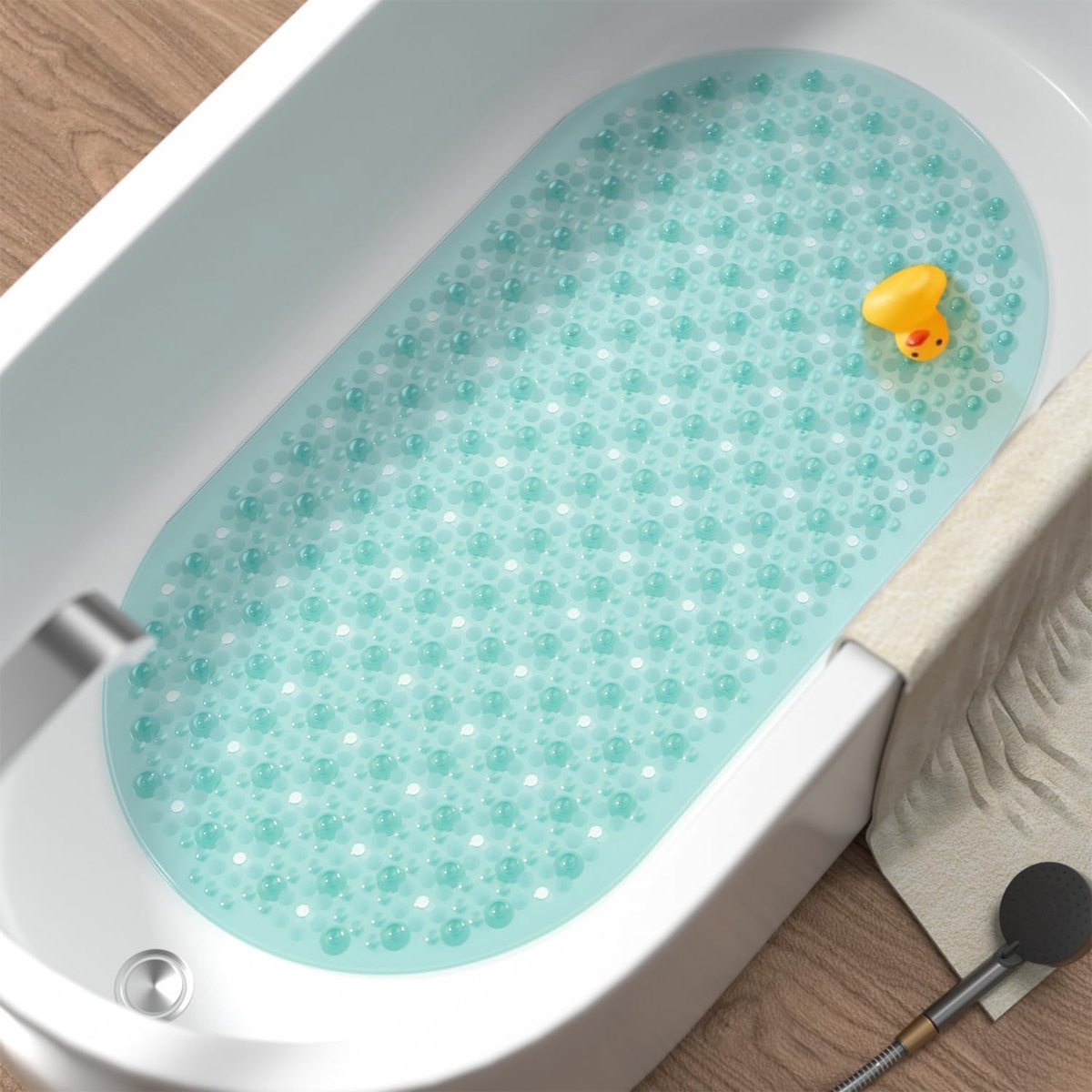 Ovale Antislip Badmat 68 x 38 cm - Machinewasbare Douchemat met Zuignappen - Veilig en Comfortabel