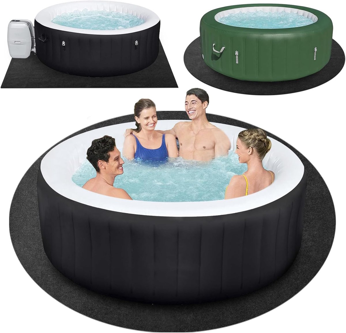 Ronde Opblaasbare Hot Tub Mat 228,6 cm - Waterabsorberend en - Ronde - €524,95
