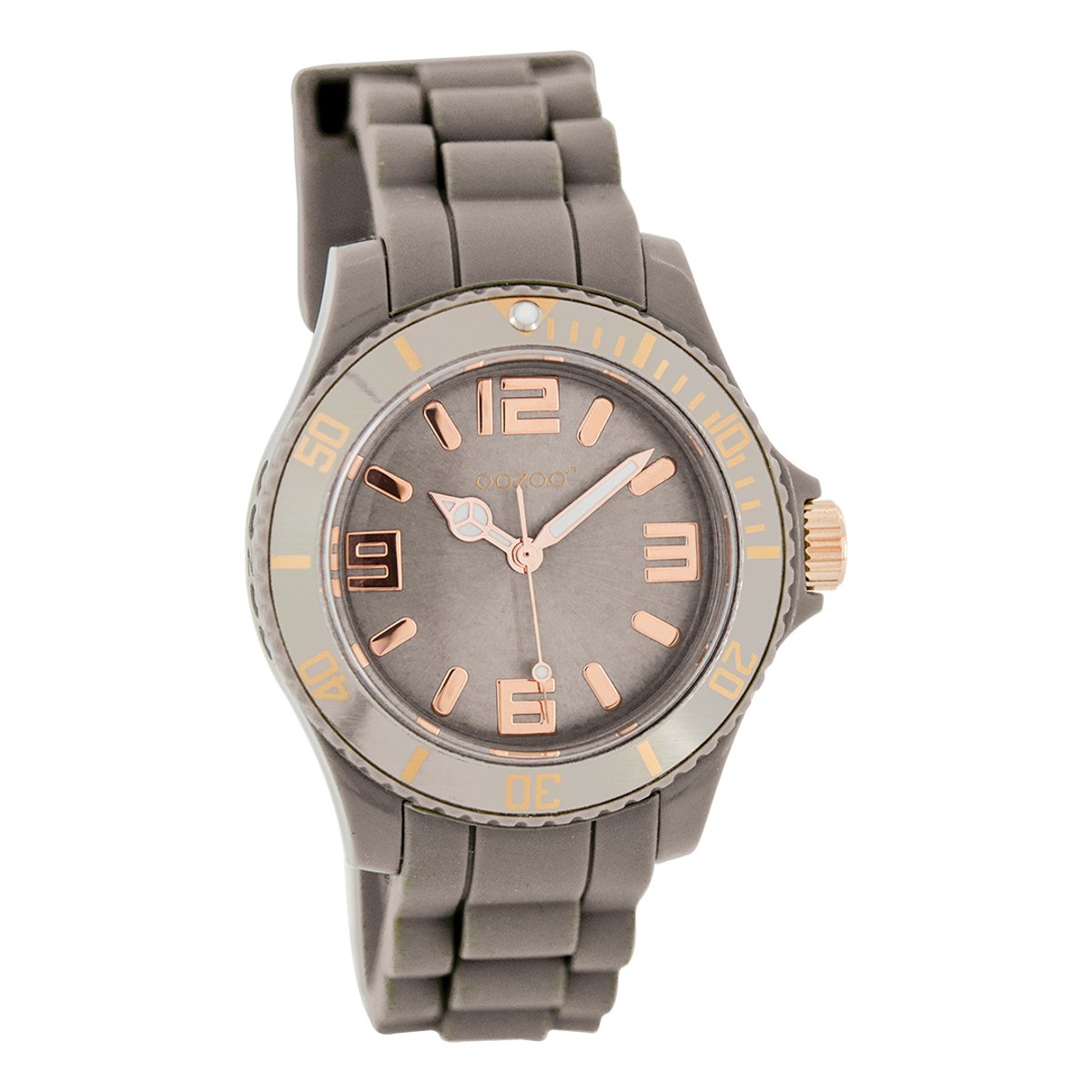 OOZOO Timepieces - Taupe horloge met taupe rubber band - JR256