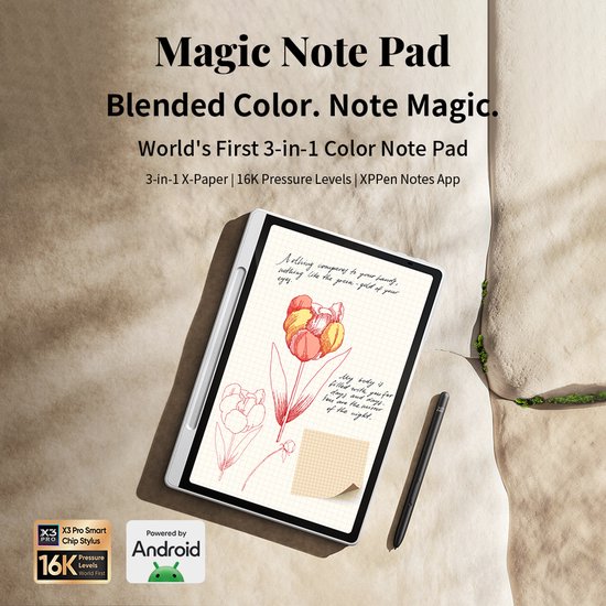 XPPen Magic Note Pad Tablet - 10.95 inch - 128 GB - Android 14 | bol