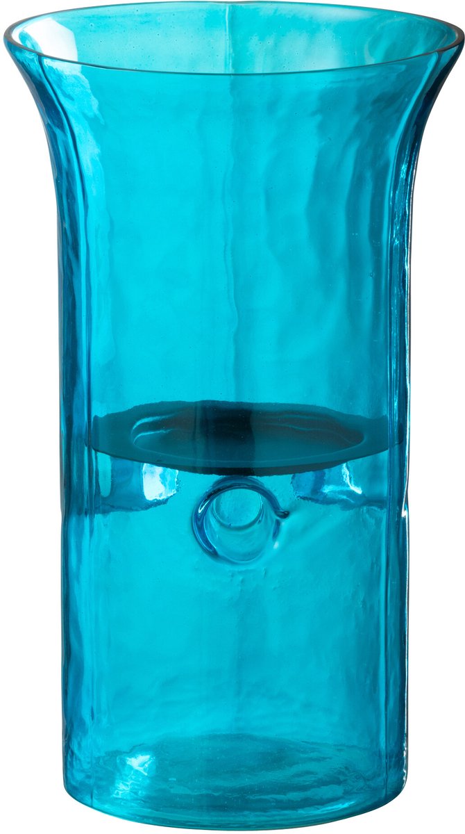 J-Line windlicht Tarifa Smal - glas - azuur - small Blauw