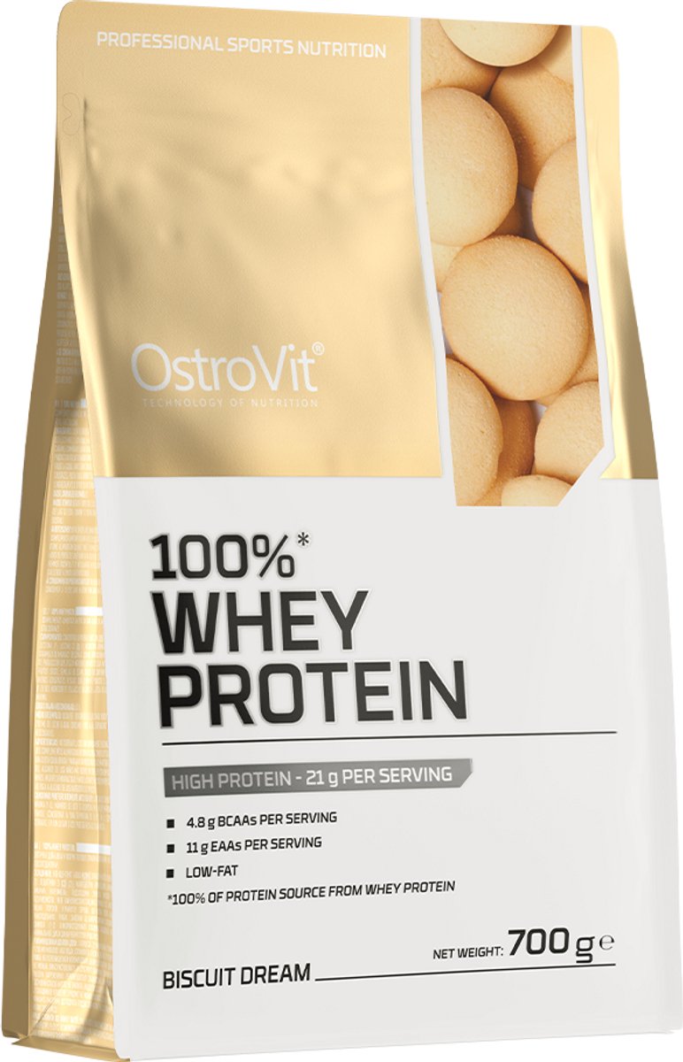 OstroVit 100% Whey Protein – Voedingssupplement – Whey Proteïne – Koekjes Smaak – 700g