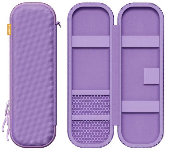 Sounix etui - Bescherm Hoes - Hard Case - Pennen Etui - Geschikt voor Stylus Pen - Cosmetica en klein gereedschap - Paars