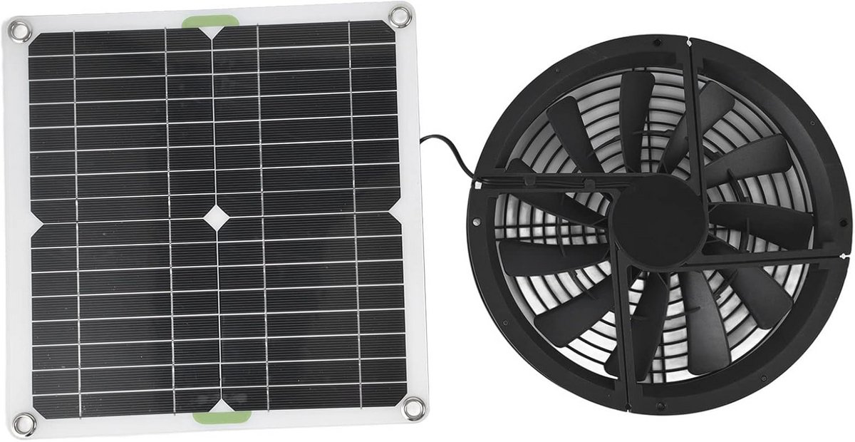 Zonnepaneel Ventilatorset 100W - Weerbestendige Zonne Aangedreven Ventilator voor Zolders en Serres