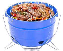 Uten Draagbare Barbecue - tafel bbq - Tafelbarbecue houtskool - Smoker mini barbecue - Houtskoolbarbecues - Camping barbecues - BBQ Grill - Tafelbarbecues - Emmer barbeque - Grilloppervlak (L x B) 27.5 x 27.5 cm - Blauw Uten Draagbare Barbecue - tafel bbq - Tafelbarbecue houtskool - Smoker mini barbecue - Houtskoolbarbecues - Camping barbecues - BBQ Grill - Tafelbarbecues - Emmer barbeque - Grilloppervlak (L x B) 27.5 x 27.5 cm - Blauw