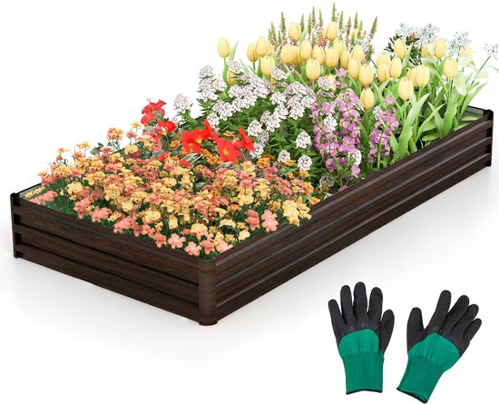 VegTrug Verhoogde plantenbak van hout, klein, 100 x 78 x 80 cm, kweekbed voor kruiden