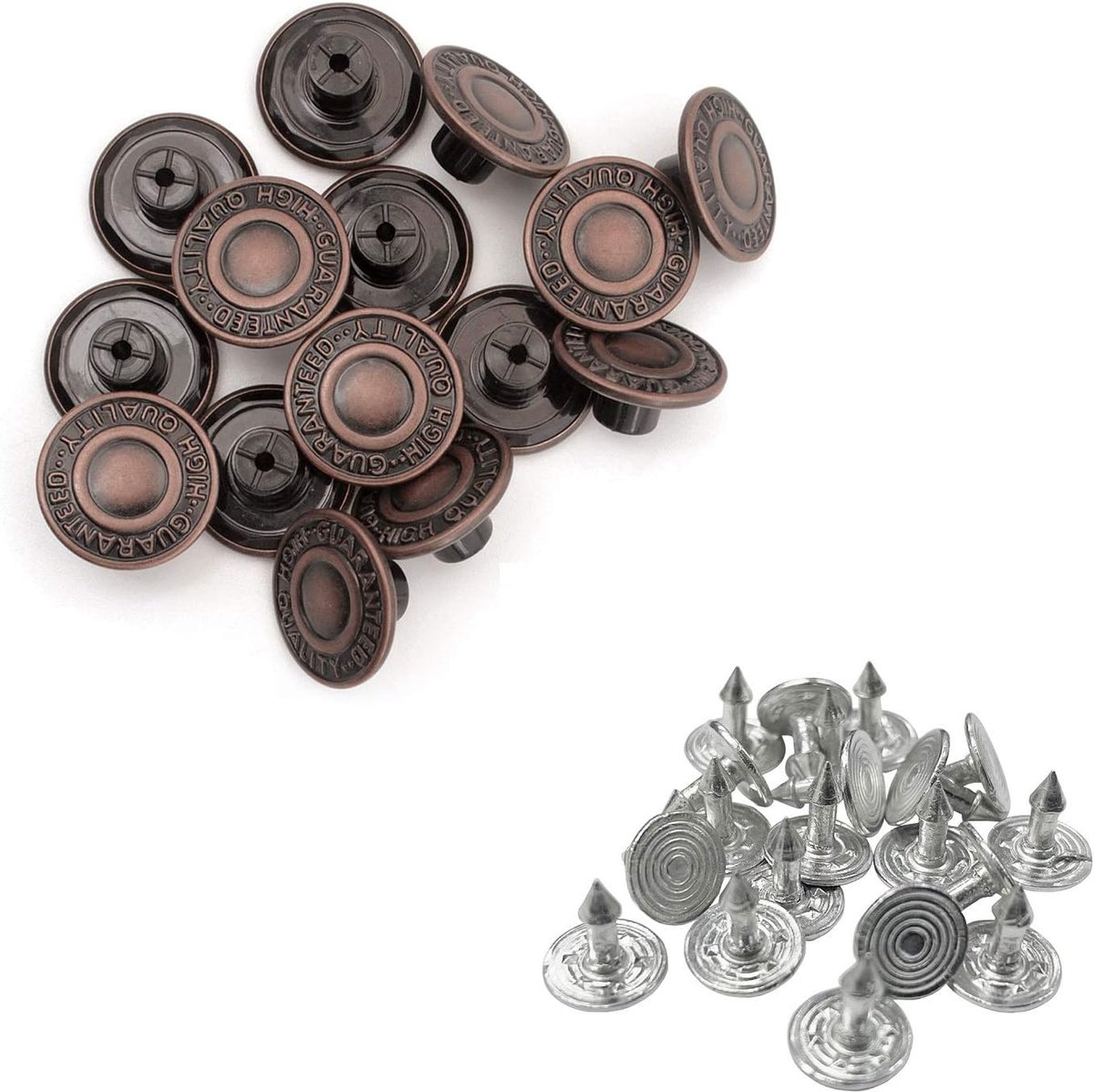 Duurzame 17 mm Jeans Knoppen voor Kleding Reparatie - 10 Stuks Donker Brons
