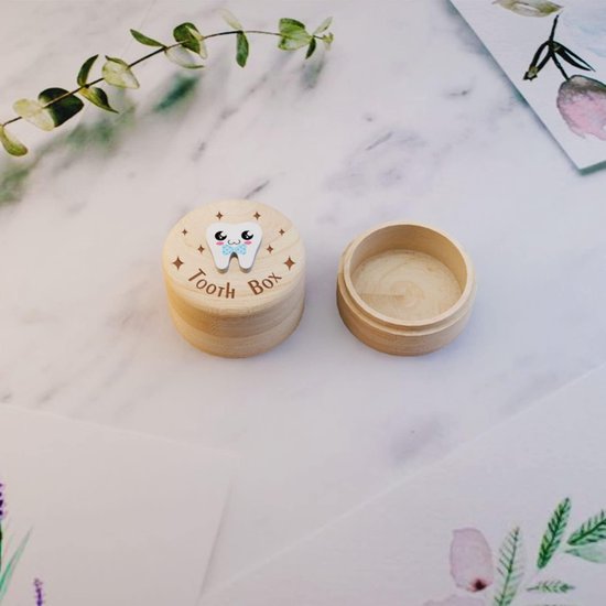 Tandendoosje-tandendoosje jongens-Kraamcadeau-Baby cadeau-tandendoosje meisjes-Inclusief 1 kleine tang-tandendoosie hout-Sectie A van Merkloos — afbeelding 4