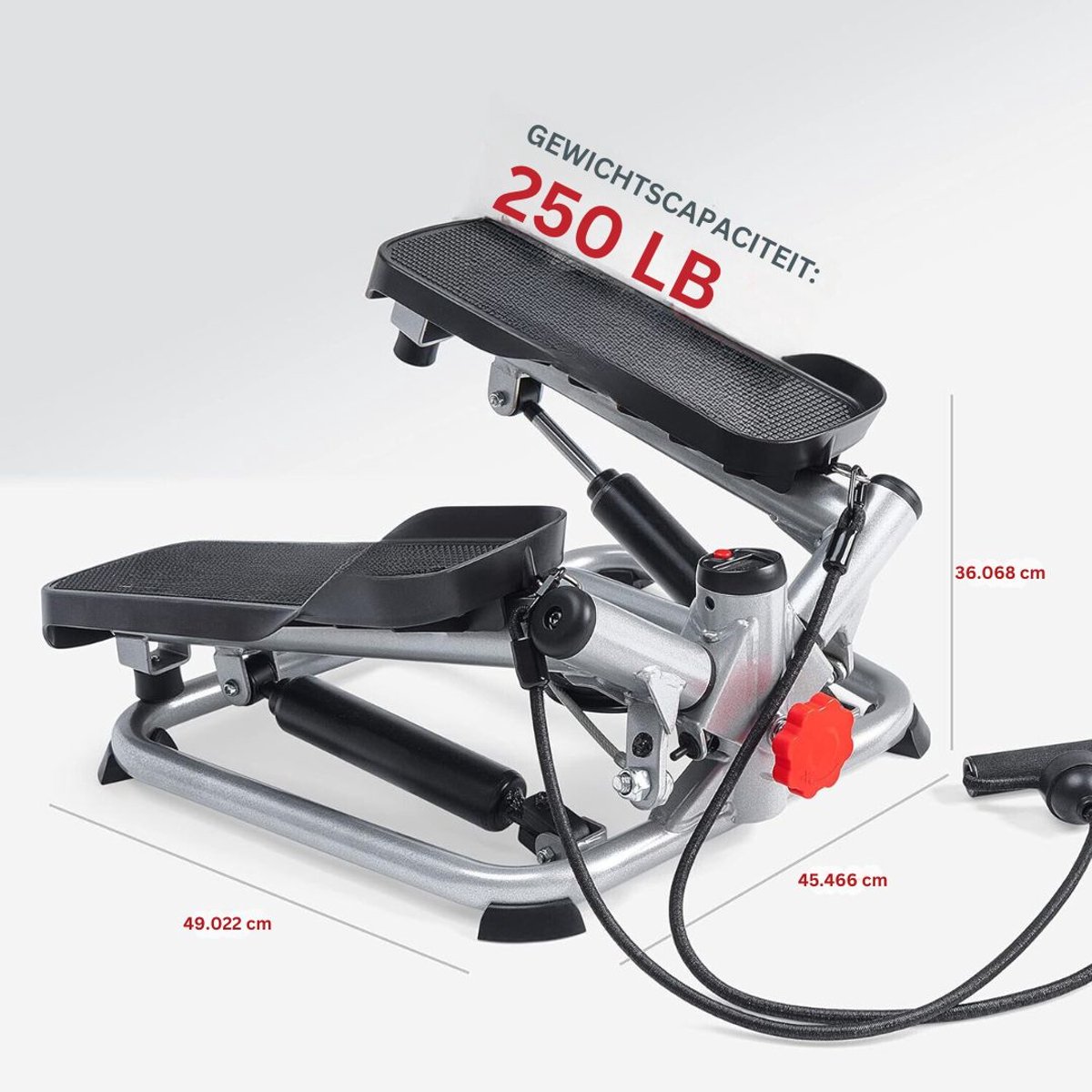 Afbeelding 2 van ApexArte® Stepper Fitness - Hometrainer - Crosstrainer Mini - Zwart en Grijs