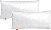 Bol.com sleepling set van 2 extra dik gevulde hoofdkussens 40 x 80 cm (600 gr. vulmateriaal) van microvezel wit aanbieding