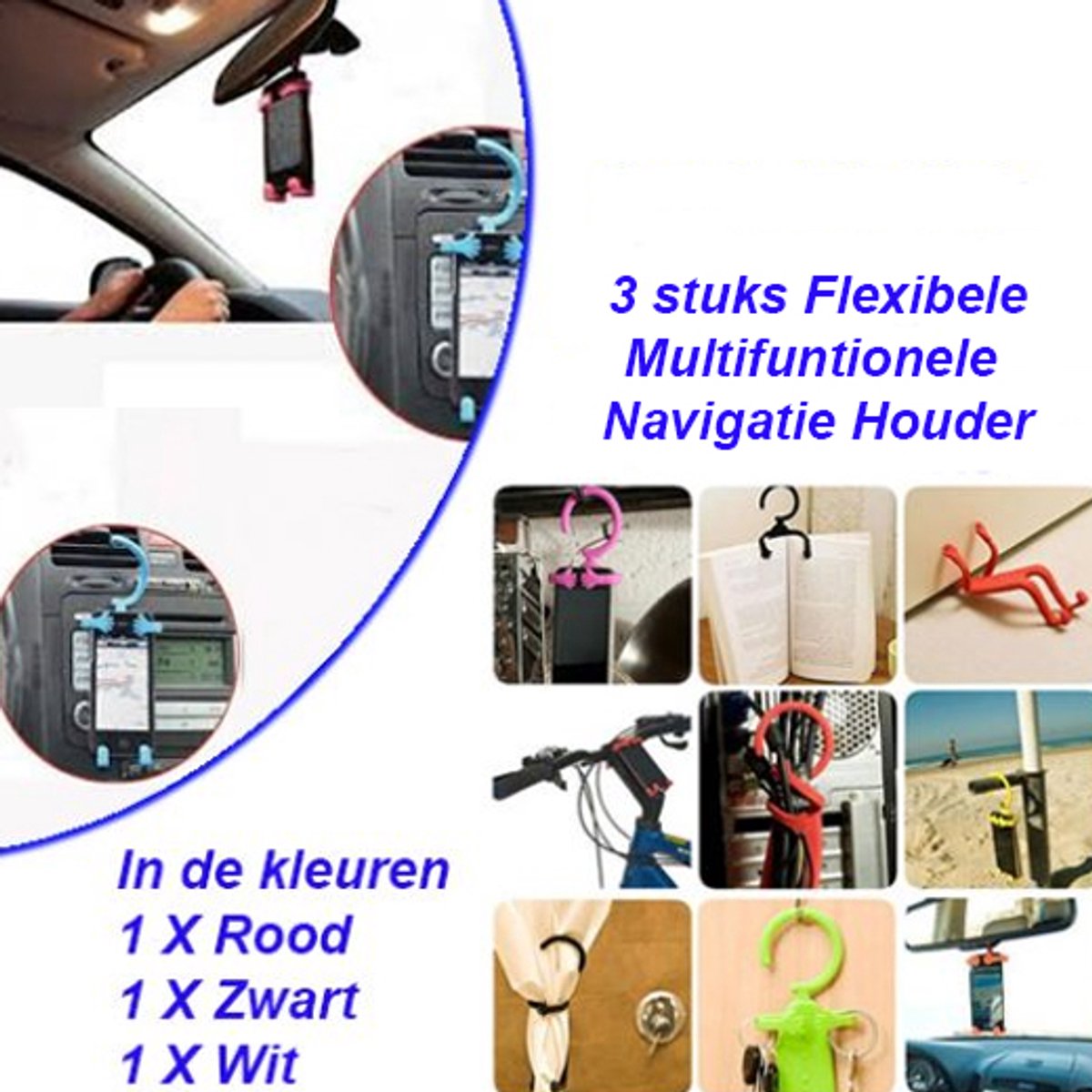 3 stuks Flexibele Multifuntionele Navigatie Houder