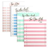 Belle Vous 4 Pak Geassorteerde Kleur Dagelijkse To-Do List Notepad Planners - 50 Vel Checklist Notebooks met Ongedateerde Pagina’s - Memo/Organizers voor Boodschappenlijsten, management en Agenda’s