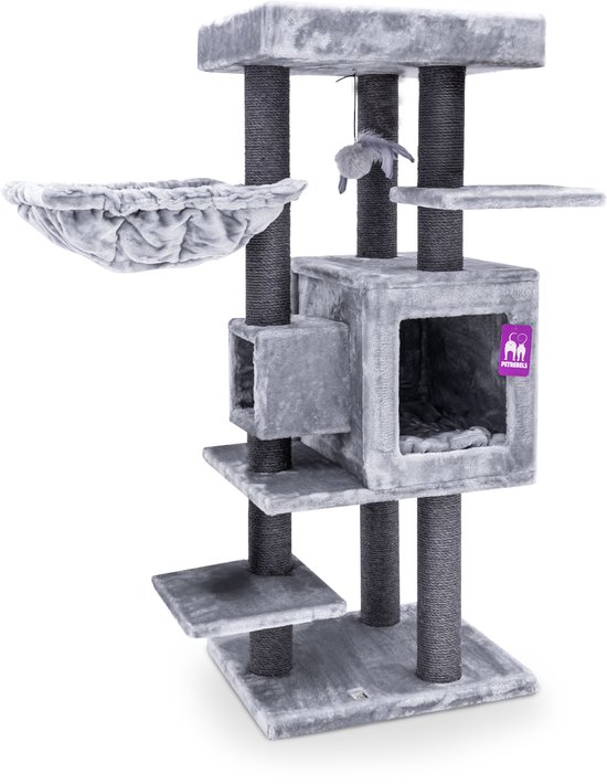 Petrebels Cleopatra 134 krabpaal - Grijs - 134cm - design - stabiel
