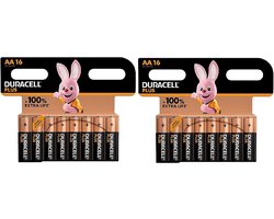 32 x Duracell AA Plus Power - Voordeelverpakking - 32 x AA batterijen
