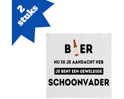 Akyol - bier, nu ik je aandacht heb je bent een geweldige schoonvader brillendoekjes - Papa - schoonvader - vader cadeautjes - vaderdag - verjaardagscadeau - verjaardag - cadeau - geschenk - kado - gift - vader artikelen - 17,8 bij 17,8 cm - 2 stuks