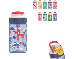 Kambukka Lagoon Drinkfles voor kinderen 400ml Police Patrol - met geïntegreerd rietje - drinkbus kinderen - drinkbeker voor school