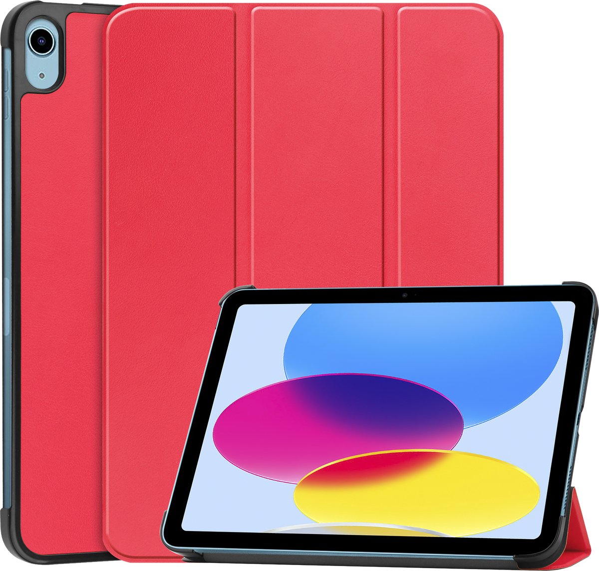 Cazy tablet Hoes geschikt voor iPad 11 (2025) 11 inch / 10e generatie (2022) 10.9 inch - TriFold Bookcase - Rood