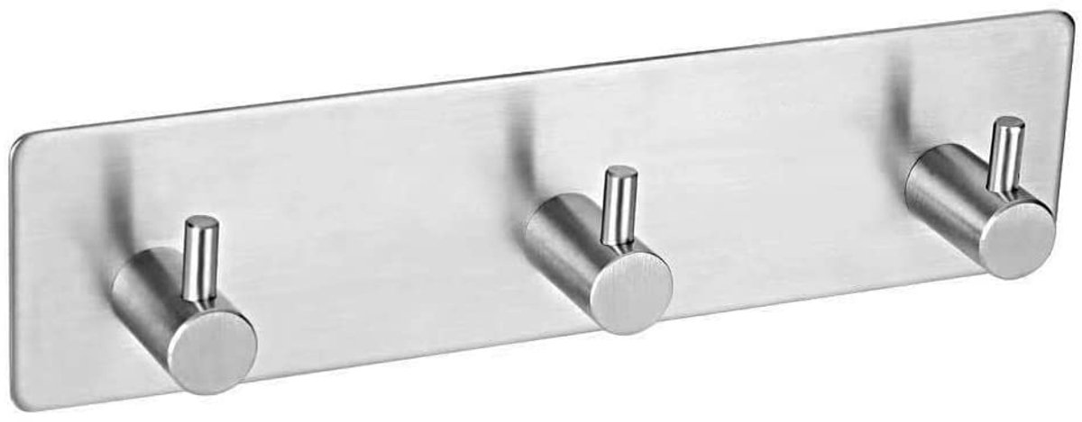 My Ninki ® Zelfklevende RVS Wandhaken Set, 3 Stuks, Veelzijdig Gebruik in Badkamer en Keuken