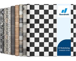 FLOORDIREKT Vloerbedekking - PVC vloeren - Atlantic - Damier - Vinyl vloeren - Tegeloptiek - Dikte 1,9 mm - 200 x 150 cm