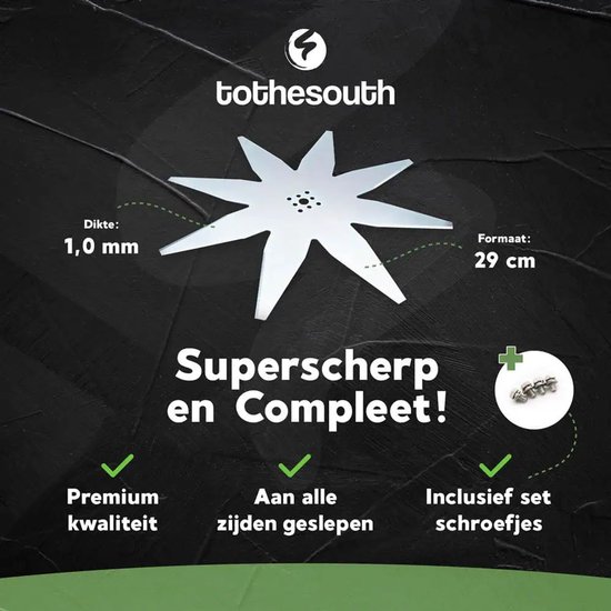 To the South® universeel robotmaaier mes geschikt voor Wiper - 8 tanden (29cm) - 2 stuks van To the South — afbeelding 3
