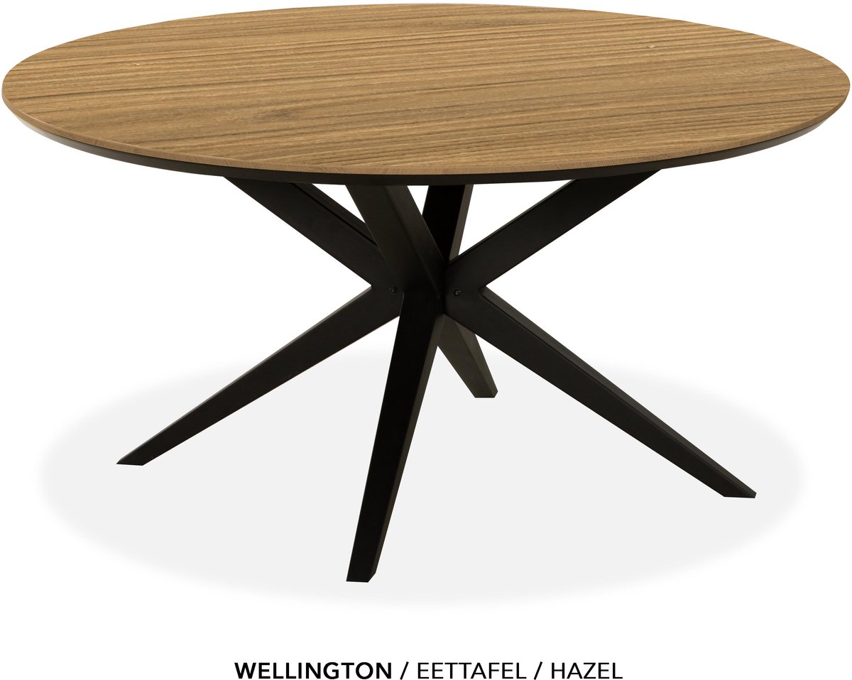 Maxfurn Eettafel rond met verjongde rand | Zeer krasvast | Kleur: Hazel| diameter 120cm