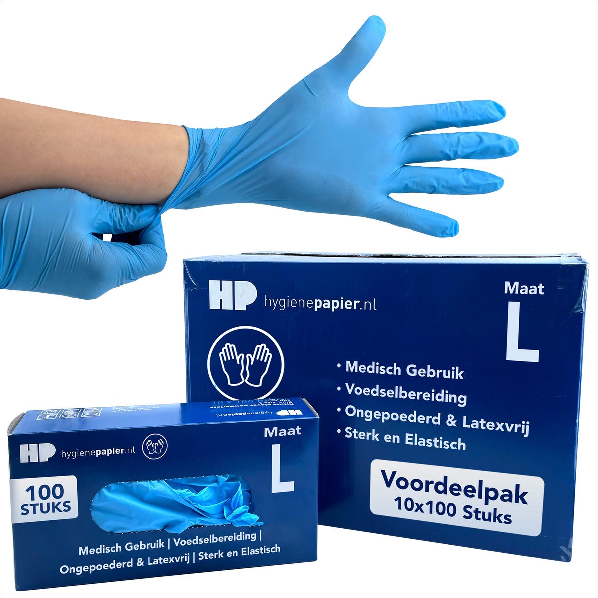Bové 1000 st. Soft Nitril Handschoenen - Maat L - Latexvrij & Ongepoederd - Geschikt voor Medisch Gebruik en Voedselbereiding - Slijtvast & Elastisch - Blauw