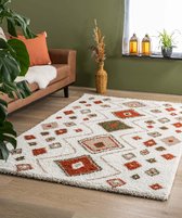 Hoogpolig vloerkleed bohemian Artisan - wit/multi 120x170 cm