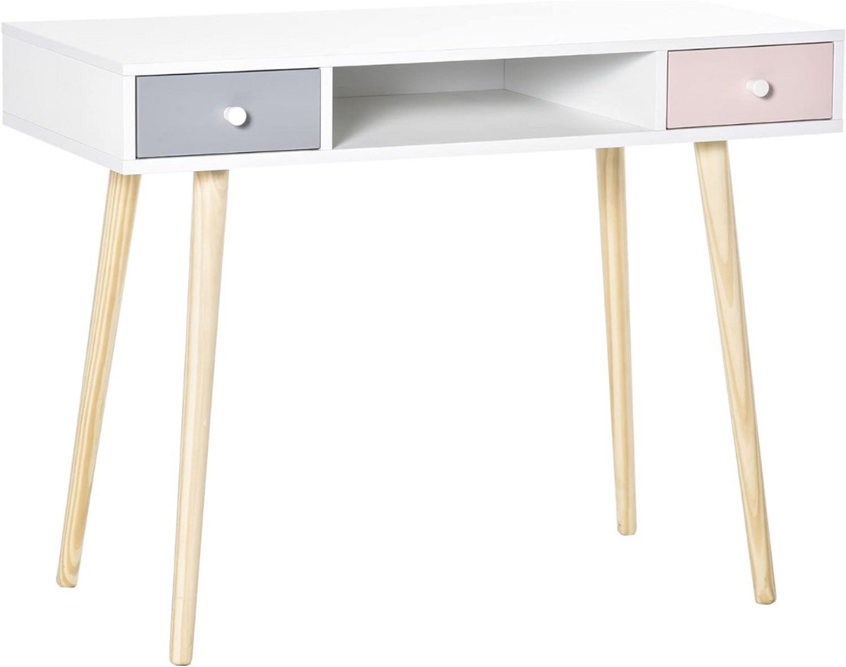 ApexArte® Kinderbureau - Kindertafel voor Jongen en Meisje - Tekentafel met Stoeltjes - Verstelbaar - Wit